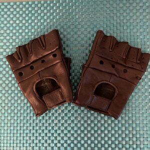 Fingerless Biker Gloves Men Size L Black